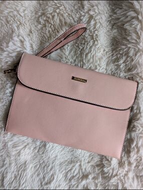 Elim & Paul Pastel Pink Saffiano Faux Leather Wristlet Clutch Bag NWOT